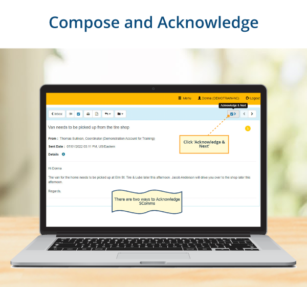SComm - Compose and Acknowledge